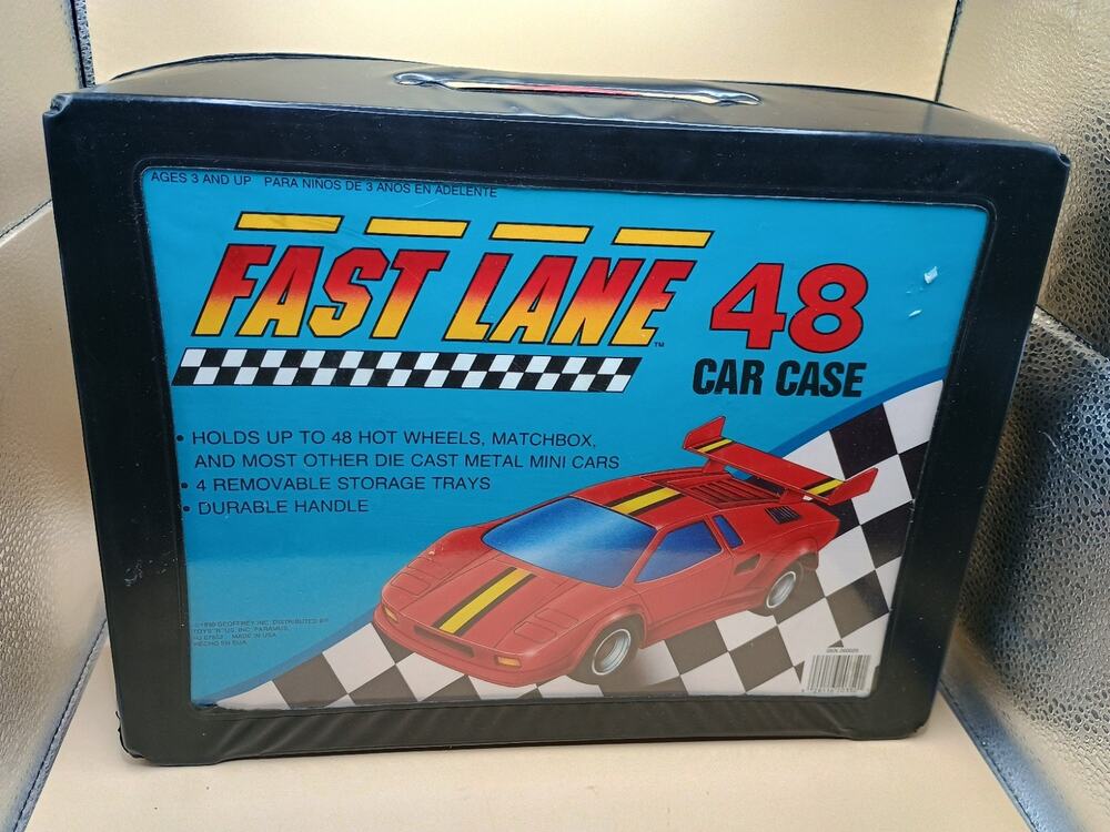 Fast Lane 24 Diecast Car Case by Toys R Us 1990 Black - No Cars No Trays